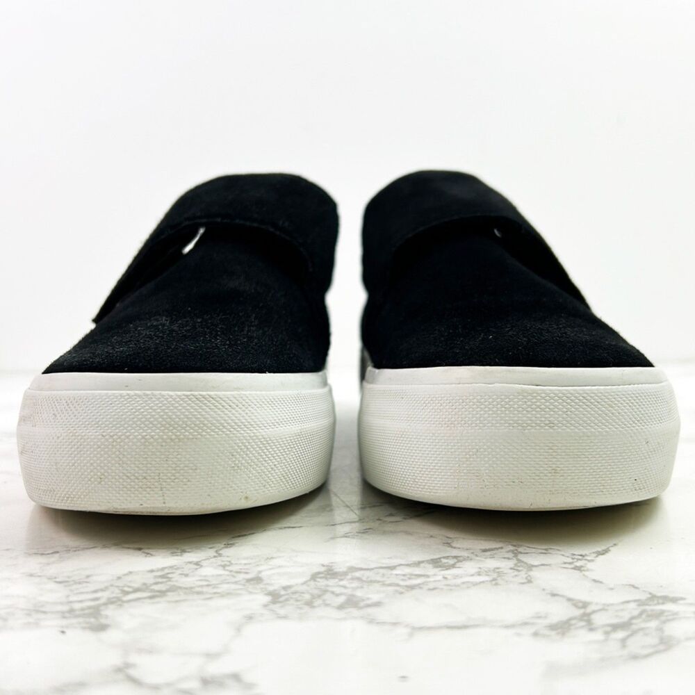 Vince. Cage Suede Leather Platform Sneakers (8.5) in Black Slip-On Loafer - Picture 4 of 13